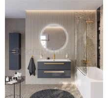 Мебель для ванной комнаты Cezares Eco Cer-N 100 grafito, раковина Eco 100, ручки сатиновое золото