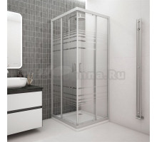 Душевой уголок МЕТАКАМ Universal Grey 90x90x195 см, профиль серый, текстурированное стекло