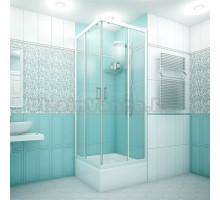 Душевой уголок МЕТАКАМ Universal 90x90x185 см, профиль белый, прозрачное стекло