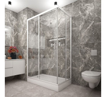 Душевой уголок МЕТАКАМ Universal PRO 120x80x195 см, профиль белый, прозрачное стекло