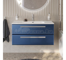Тумба с раковиной Cezares Eco Cer-N 100 sapfiro, раковина Duet 100, ручки серые