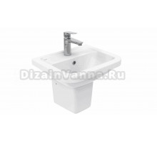 Раковина Creavit Key 45 см с полупьедесталом, белая глянцевая