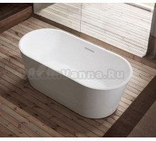 Акриловая ванна ARROW A1702TQU1 170x80 см, отдельностоящая, белая, овальная, на ножках, со сливом-переливом, с донным клапаном