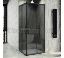 Душевой уголок Maybahglass MGY-1329-6 90х90 см, профиль матовый черный, стекло графит матовый