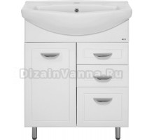 Тумба под раковину без столешницы Misty Дрея 65 2 ящика, с бельевой корзиной