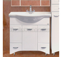 Тумба под раковину без столешницы Misty Дрея 85 2 ящика, с бельевой корзиной