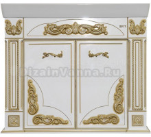 Тумба под раковину без столешницы Misty Барокко 100 белая, патина