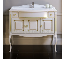 Тумба под раковину без столешницы Opadiris Лаура 120 белая с патиной