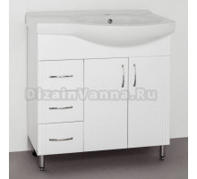 Тумба под раковину без столешницы Style Line Эко Стандарт №25 82 белая, левая