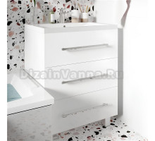 Тумба под раковину без столешницы 1MarKa Соната 58Н с 3 ящиками, белый глянец