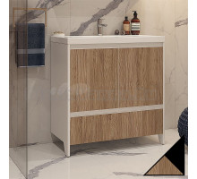 Тумба под раковину без столешницы Velvex Klaufs 80.2D.1Y черная, шатанэ, напольная