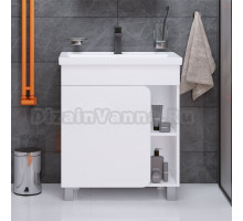 Тумба под раковину без столешницы 1MarKa Nuvo 70Н напольная, белый глянец