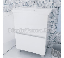 Тумба под раковину без столешницы 1MarKa Aris 60Н напольная, белый глянец