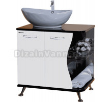 Тумба под раковину без столешницы Bellezza Рио 70 L, черно-белая