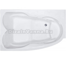 Акриловая ванна Royal Bath Shakespeare Shakespeare RB652100K-L 170x115 см, угловая, левая, пристенная, белая, асимметричная, для двоих, со сливом-переливом, 170 см с каркасом + слив-перелив