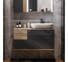 Тумба под раковину без столешницы AQUATON Терра 85 дуб кантри/антрацит