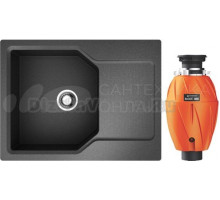 Комплект Мойка Omoikiri Yonaka 65-BL черная + Измельчитель Nagare 1000