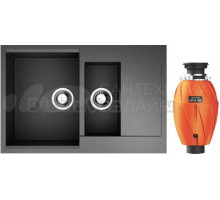 Комплект Мойка Omoikiri Daisen 78-2-BL черная + Измельчитель Nagare 1000