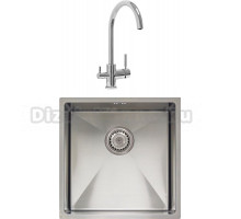 Комплект Мойка Seaman Eco Marino SME-440 хром + Смеситель Barcelone SSL-5385 water polish