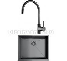 Комплект Мойка Omoikiri Taki 54-U/IF GM вороненая сталь + Смеситель Wakayama PVD-GM вороненая сталь