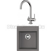 Комплект Мойка Omoikiri Daisen 46-GR leningrad grey + Смеситель Yamada BN нержавеющая сталь