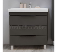 Тумба под раковину без столешницы 1MarKa Gaula 80Н черная, 3 ящика