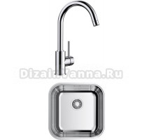 Комплект Мойка Omoikiri Omi 44-U/IF-IN Quadro нержавеющая сталь + Смеситель Blanco Mida Silgranit 524201
