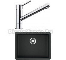 Комплект Мойка Omoikiri Kata 54-U-BL черная + Смеситель Blanco Kano 521502