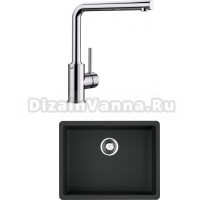 Комплект Мойка Omoikiri Kata 54-U-BL черная + Смеситель Blanco Mila 524213