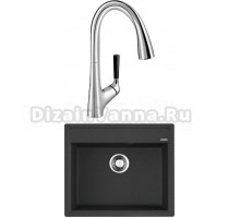 Комплект Мойка Omoikiri Daisen 60-BL черная + Смеситель Jacob Delafon Malleco E562-CP