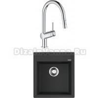 Комплект Мойка Omoikiri Daisen 46-BL черная + Смеситель Grohe Minta 32321002