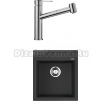 Комплект Мойка Omoikiri Daisen 46-BL черная + Смеситель Blanco Ambis-S 523119