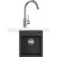 Комплект Мойка Omoikiri Daisen 46-BL черная + Смеситель Blanco Mida Silgranit 524201