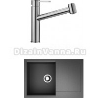 Комплект Мойка Omoikiri Daisen 78-BL черная + Смеситель Blanco Ambis-S 523119