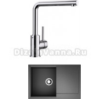 Комплект Мойка Omoikiri Daisen 78-BL черная + Смеситель Blanco Mila 524213