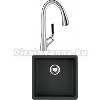 Комплект Мойка Omoikiri Kata 44-U-BL черная + Смеситель Jacob Delafon Malleco E562-CP