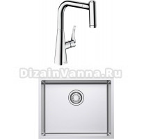 Комплект Мойка Omoikiri TADZAVA 54-U/I ULTRA-IN + Смеситель Hansgrohe Metris M71 14834000 хром