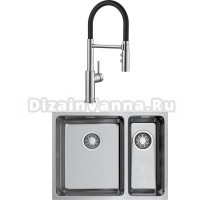 Комплект Мойка Omoikiri TADZAVA 58-2-U/IF L + Смеситель Blanco Catris-S Flexo 525792 с гибким изливом