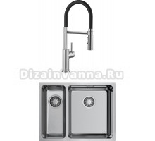 Комплект Мойка Omoikiri TADZAVA 58-2-U/IF R + Смеситель Blanco Catris-S Flexo 525792 с гибким изливом
