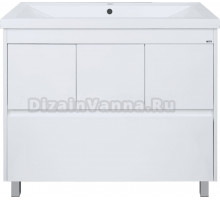 Тумба под раковину без столешницы Misty Алиса 100 напольная, белая эмаль