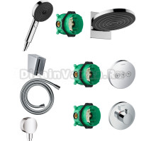 Душевой комплект Hansgrohe Pulsify 24150000 + 24100000 + 28331000 + 28276000 + 26453000 + 15741000 + 15745000