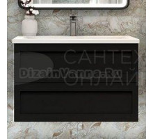 Тумба под раковину без столешницы Art&Max Platino 100, подвесная, черная матовая