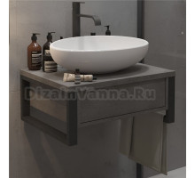 Тумба под раковину без столешницы 1MarKa Grunge Loft 60П бетон темно-серый