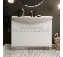 Тумба под раковину без столешницы 1MarKa Lina 105 белый глянец, с дверками и ящиком