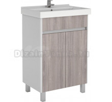 Тумба под раковину без столешницы Домино Uno 60 дуб серый, белый