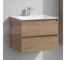 Тумба под раковину без столешницы Vincea Luka 60 подвесная, 2 ящика, натуральный дуб