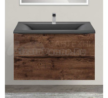Тумба под раковину без столешницы Vincea Mia 80, подвесная, темный дуб