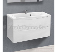 Тумба под раковину без столешницы Vincea Mia 90, подвесная, белая глянцевая