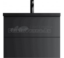 Тумба под раковину без столешницы AM.PM Gem 75, черная матовая, подвесная, с 2 ящиками