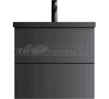 Тумба под раковину без столешницы AM.PM Gem 60, черная матовая, подвесная, с 2 ящиками